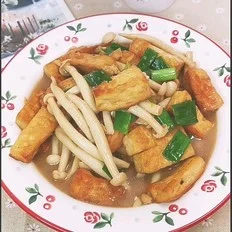 白玉菇焖豆腐的做法-咸鲜味焖菜谱