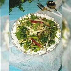 虾皮老虎菜的做法-咸鲜味拌菜谱