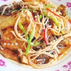 金针菇烩豆腐的做法-家常味烩菜谱