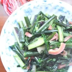 紫菜苔炒咸肉丝的做法-家常味炒菜谱
