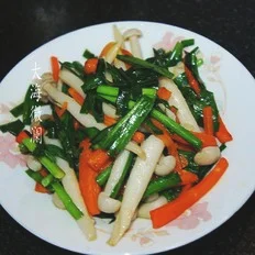 韭菜炒白玉菇的做法-家常味炒菜谱