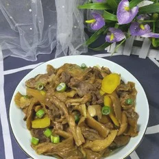 凤尾菇炒肉的做法-家常味炒菜谱