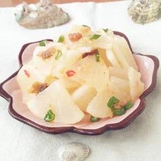 虾仁花蛤酱拌白萝卜的做法-咸鲜味拌菜谱