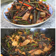 腊肉炒蕨菜的做法-香辣味炒菜谱