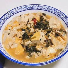 芥菜炖豆腐的做法-咸鲜味炖菜谱