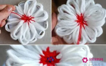 毛线花朵编织方法