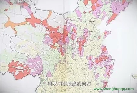 中国食管癌分布图